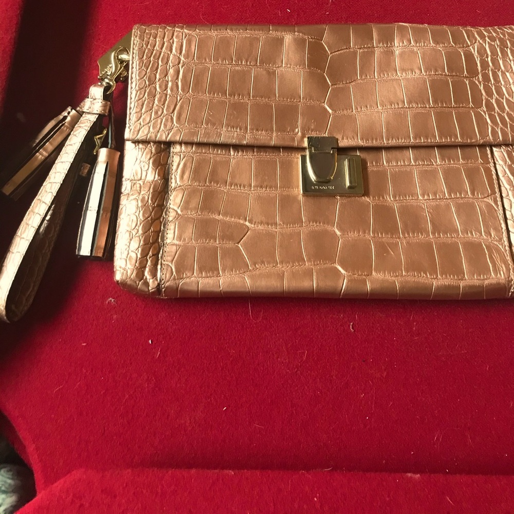 Coach Legacy Lock Clutch Croc Embossed Clutch